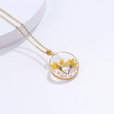 Real Yellow Flower Pendant