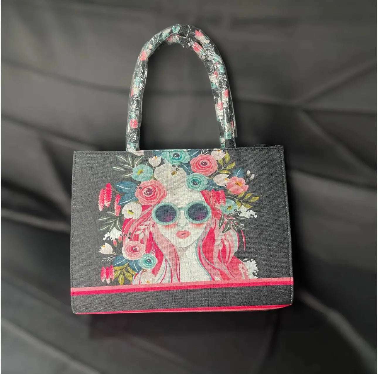 Floral Girl Tote Bag Artisan by Zaree