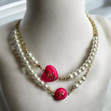 Pearl Crystal Resin CC Heart  (Reversible)