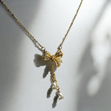 Bow Knot Zircon Necklace