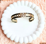 CC Leather Cuff Bangle