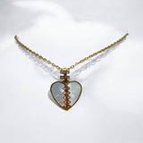 Mother Pearl Broken Heart Necklace